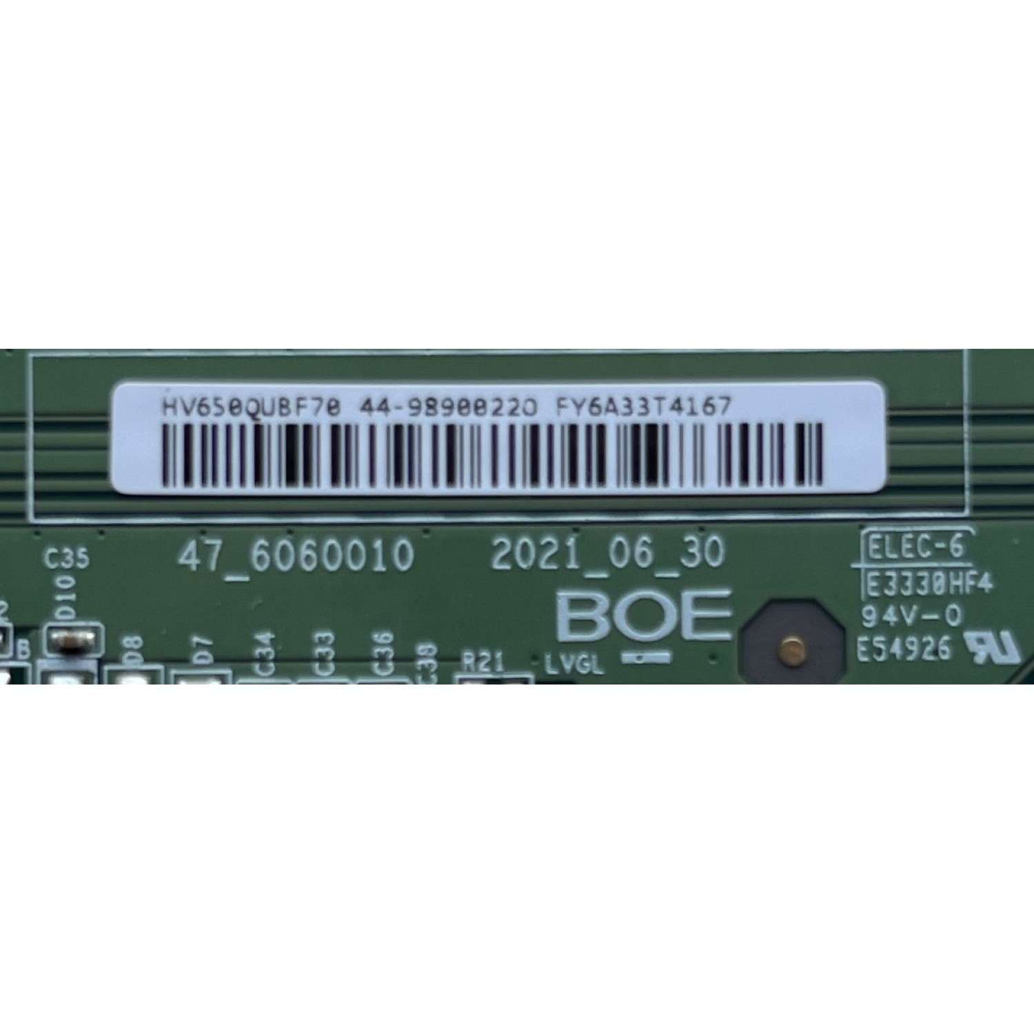 T-CON PARA TV VIZIO ((NUEVA)) NUMERO DE PARTE 44-9790022O / 47_6060010 / HV650QUBF70 / FY6A33T3581 / MODELO M65Q6M-K04 LBSFL5LY / V655M-K04 LBSFM9LY	 - Imagen 2